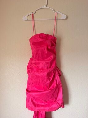 Strapless Hot Pink Evening Dress